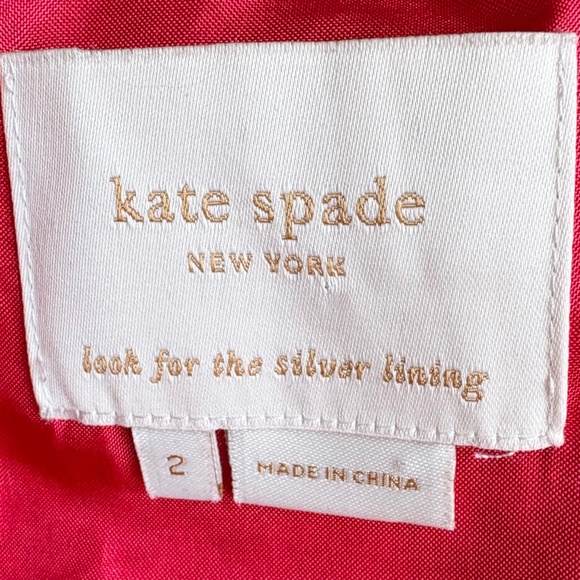 Kate Spade NY Andrey 100% Silk Wrap dress Size 2 Ruffle A-Line coral-Red/cram - Picture 15 of 15